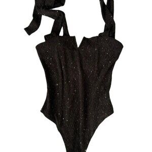 Small Black Shimmer Body Suit